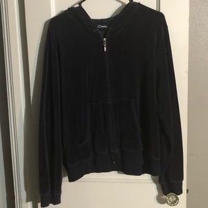 Fleece hooded zip up jacket